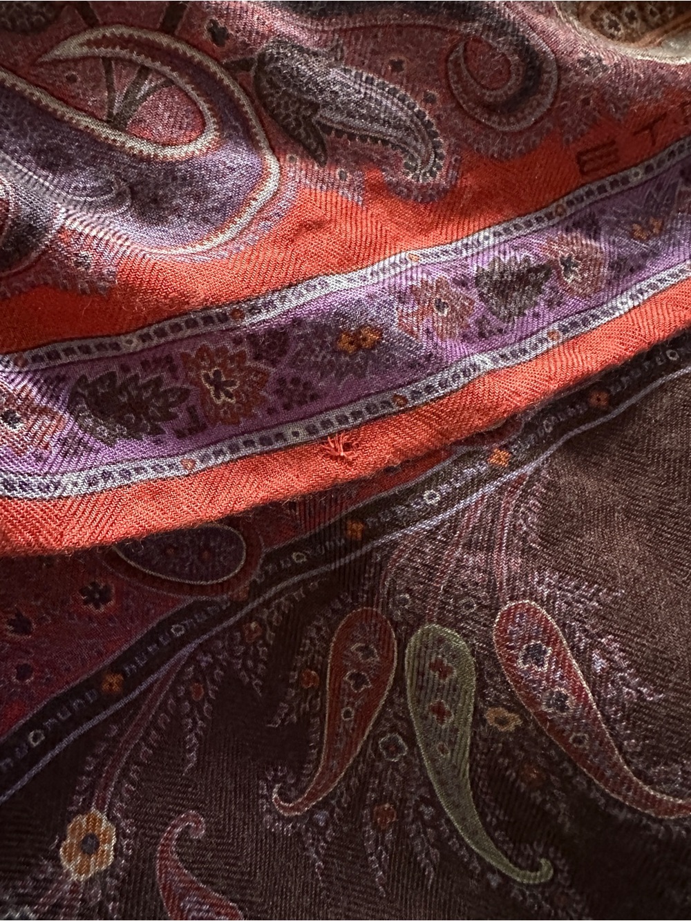 Etro Paisley Silk and Cashmere Scarf - Picture 7 of 7